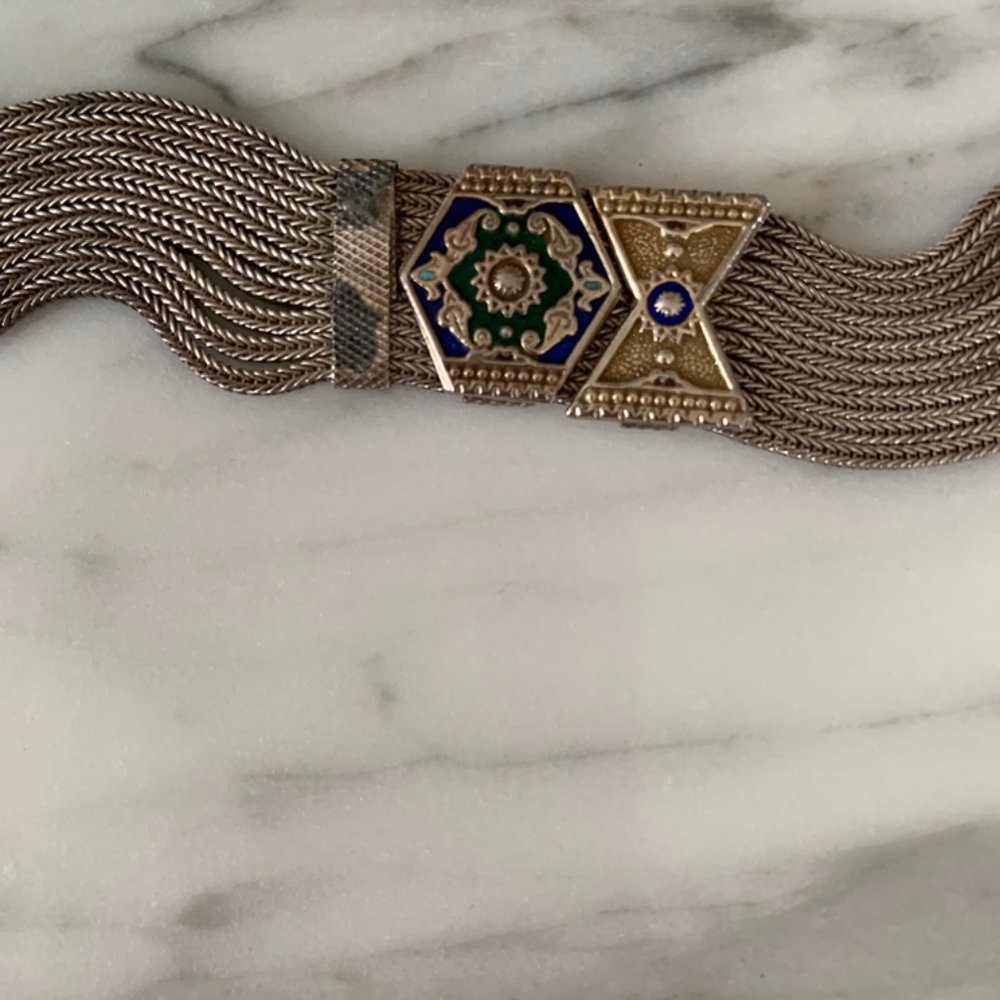 Russian Sterling Silver Bracelet - Picture 2 of 3